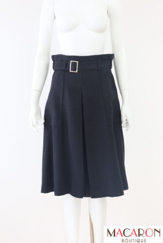 ベルト付ウールシルクスカート　39323　2019年商品　美品